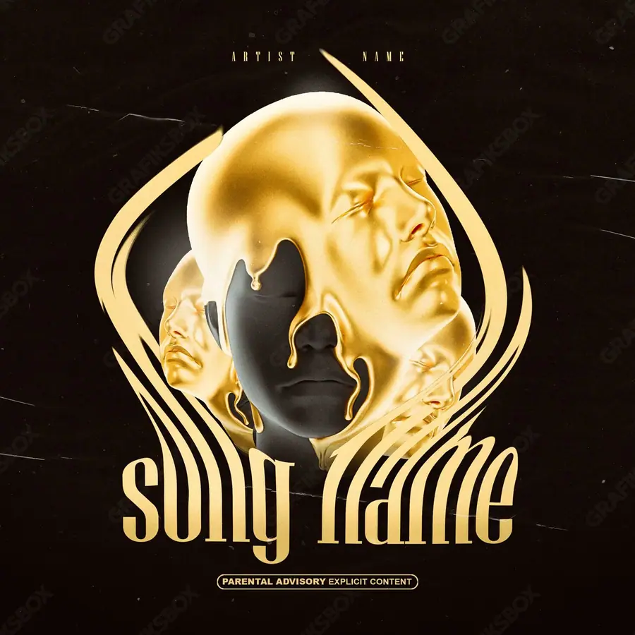 Portada de álbum prediseñada «Twin» — una idea visual original sin equivalente cercano en el catálogo, en una gama naranja