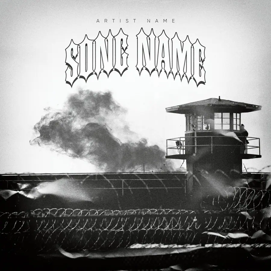 Premade album cover “No Freedom clean” — a frame that refuses to sit in one category in a black and white palette