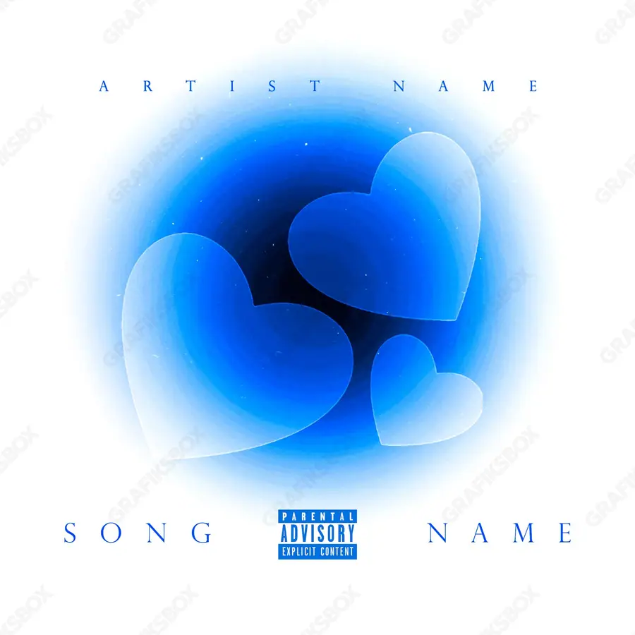 Premade album cover “Blue Attraction” — a subject with a character of its own in cool blue tones