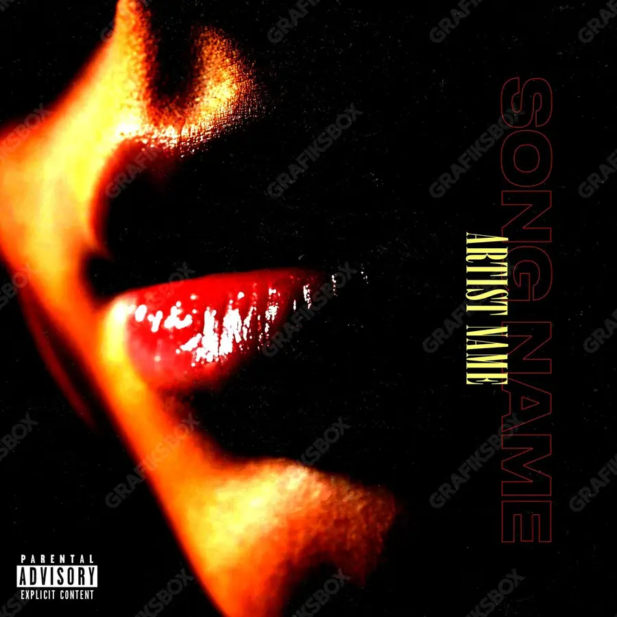 Premade album cover “Labios” — a subject with a character of its own in orange shades