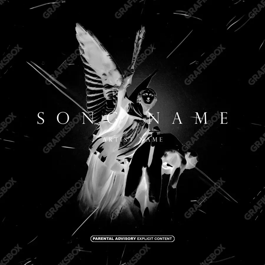 Premade album cover “The War” — a frame that refuses to sit in one category in a black and white palette