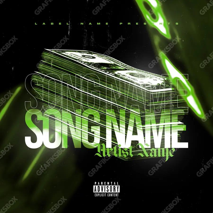 Premade album cover “One Stack” — a subject with a character of its own in green shades