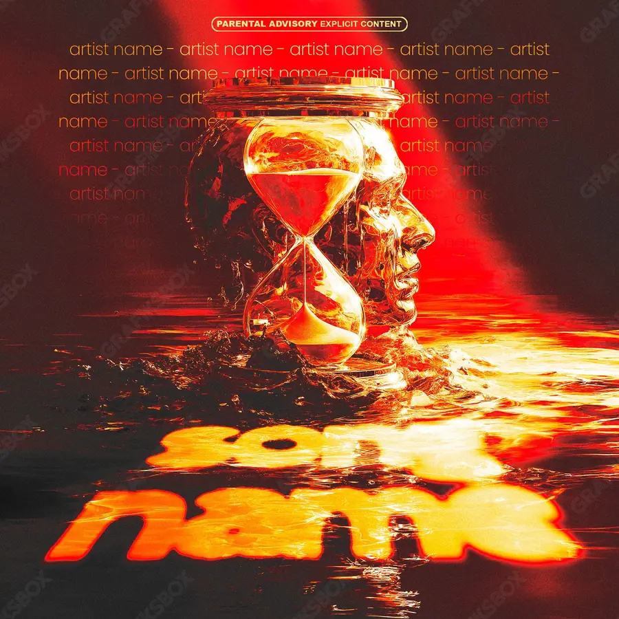Обложка для трека «Deep Times» — тёмный кадр, в красных тонах
