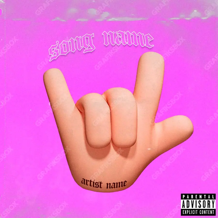 Portada de álbum prediseñada «Rock» — una idea visual original sin equivalente cercano en el catálogo, en matices rosados