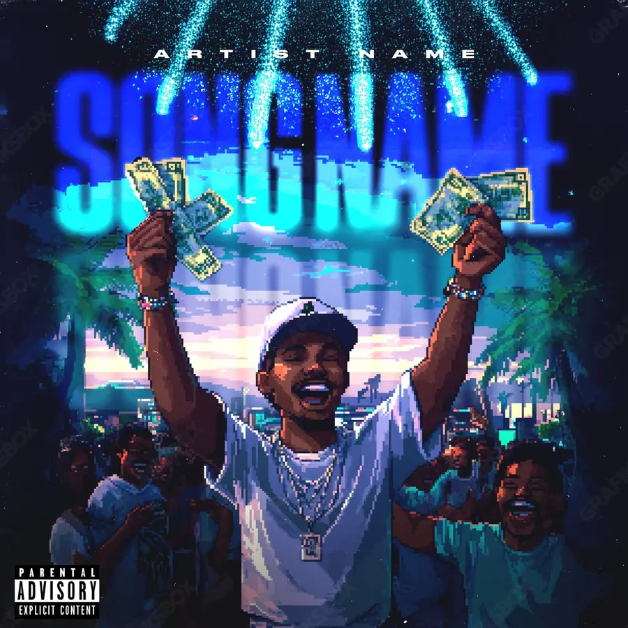 Portada de álbum prediseñada «The Awarded» — una idea visual original sin equivalente cercano en el catálogo, en una gama azul