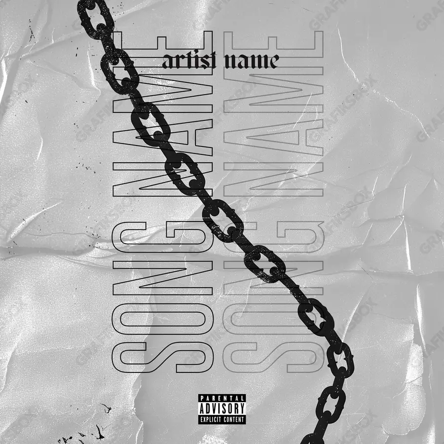 Premade album cover “String” — a frame that refuses to sit in one category in a black and white palette