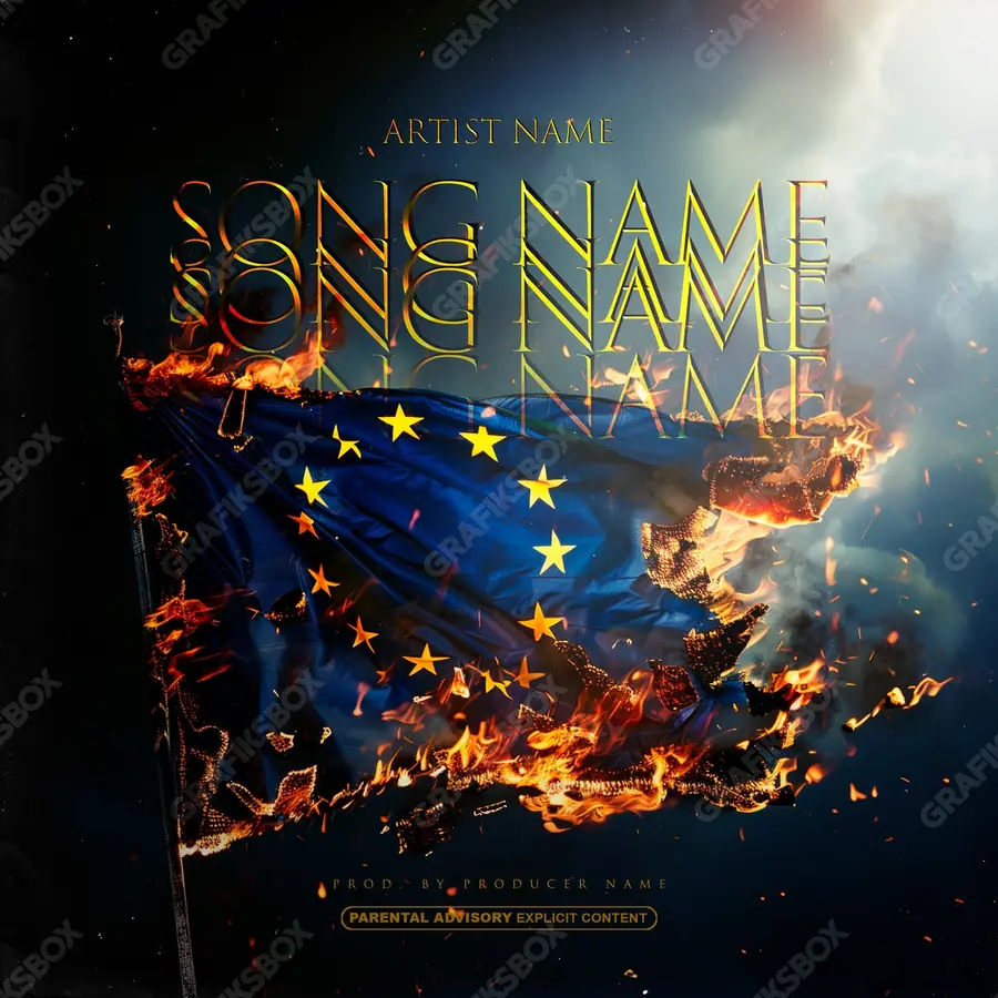 Portada de álbum prediseñada «Union Europea» — un motivo con carácter propio, en una gama naranja
