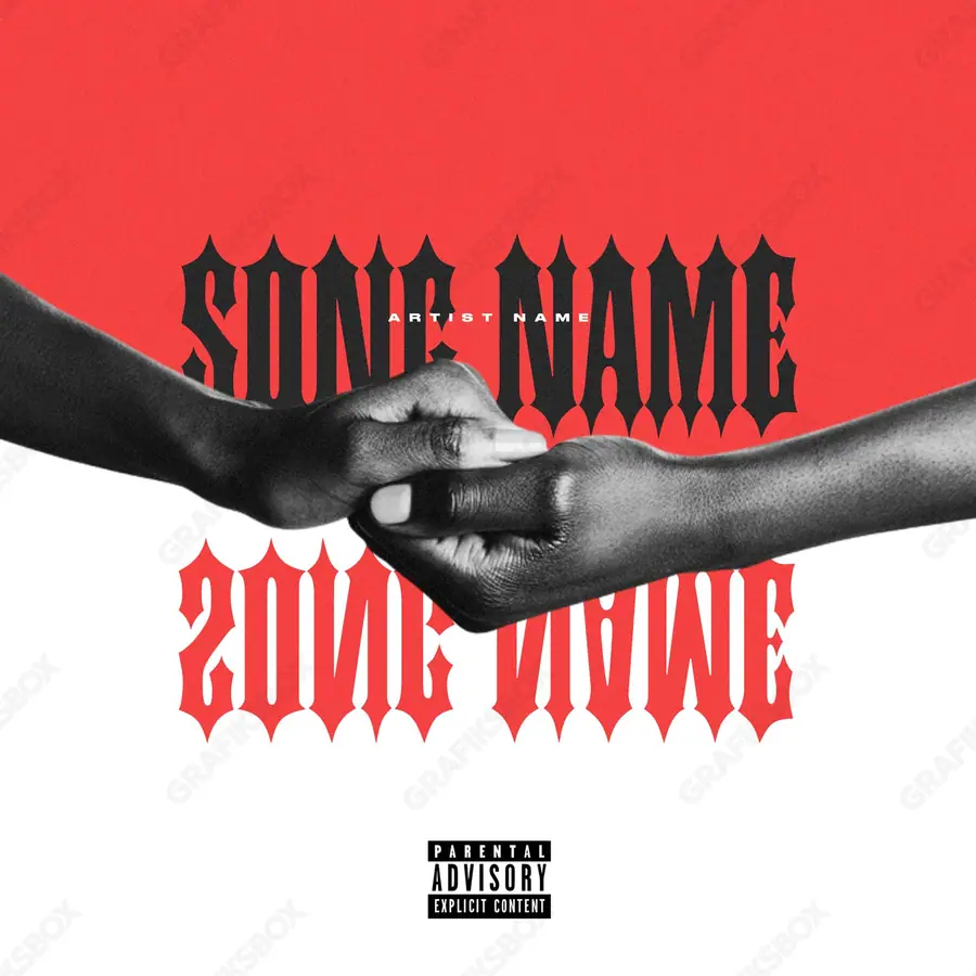 Premade album cover “United Hands” — a portrait frame with a clean composition in a red palette