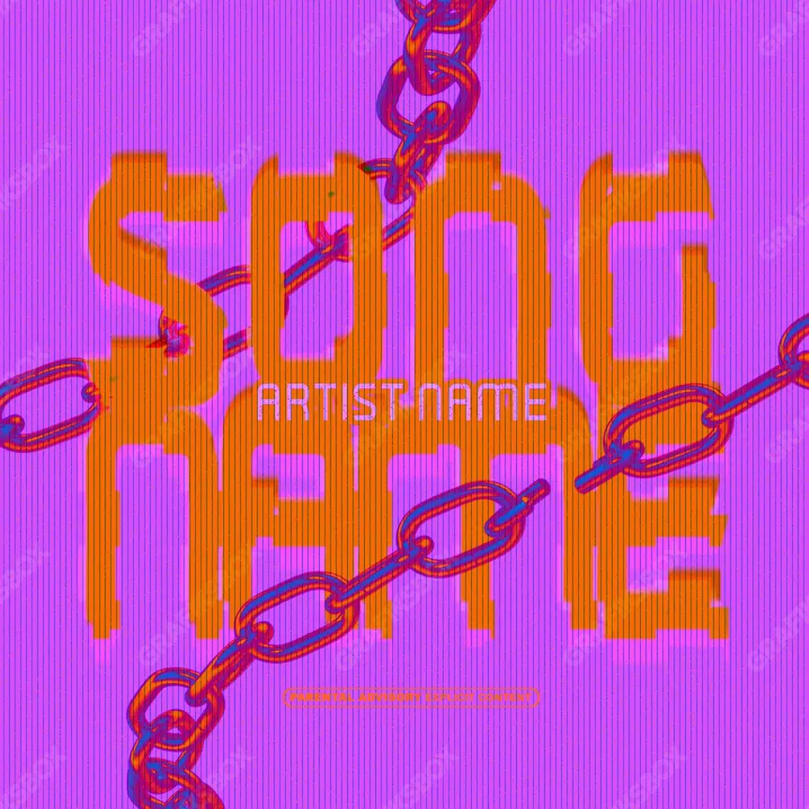 Premade album cover “Kilos” — an original visual idea with no close match in the catalogue in a purple palette