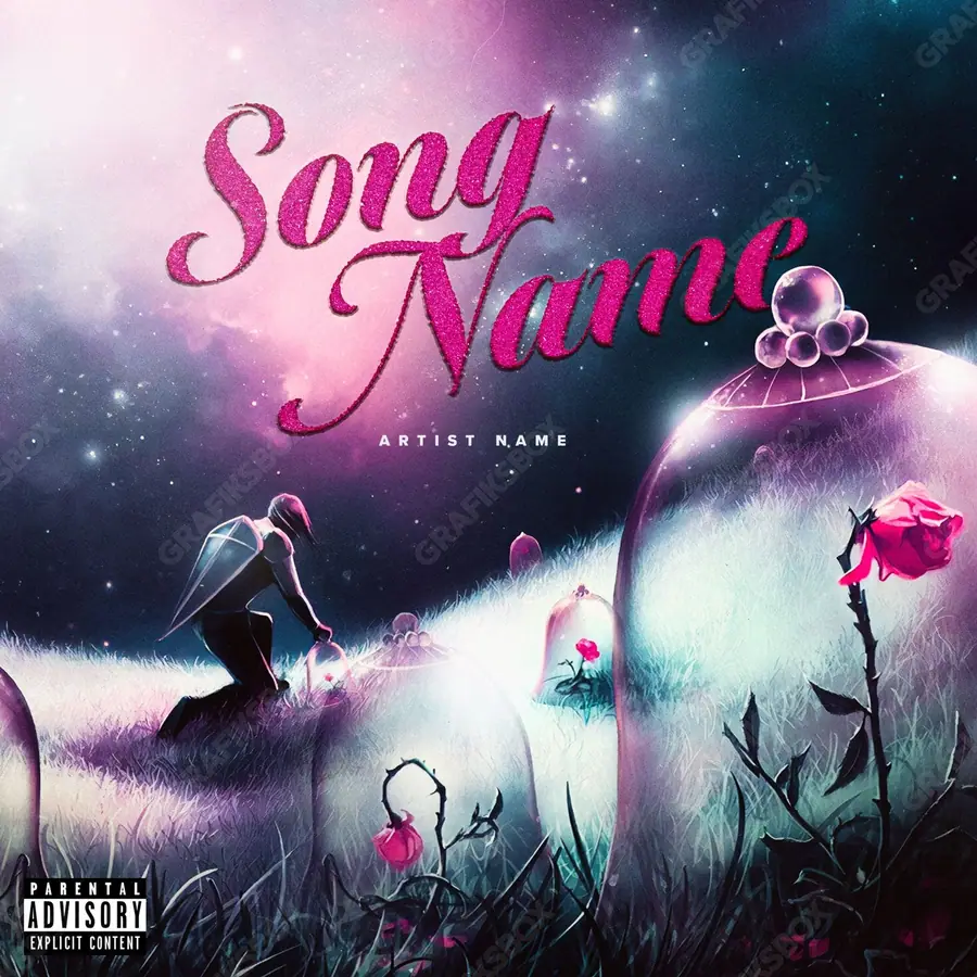 Premade album cover “Nature” — an original visual idea with no close match in the catalogue in pink shades