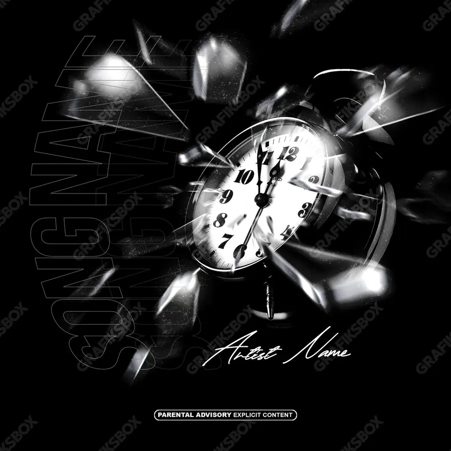 Обложка для трека «The Hour» — тёмный кадр, в чёрно-белом