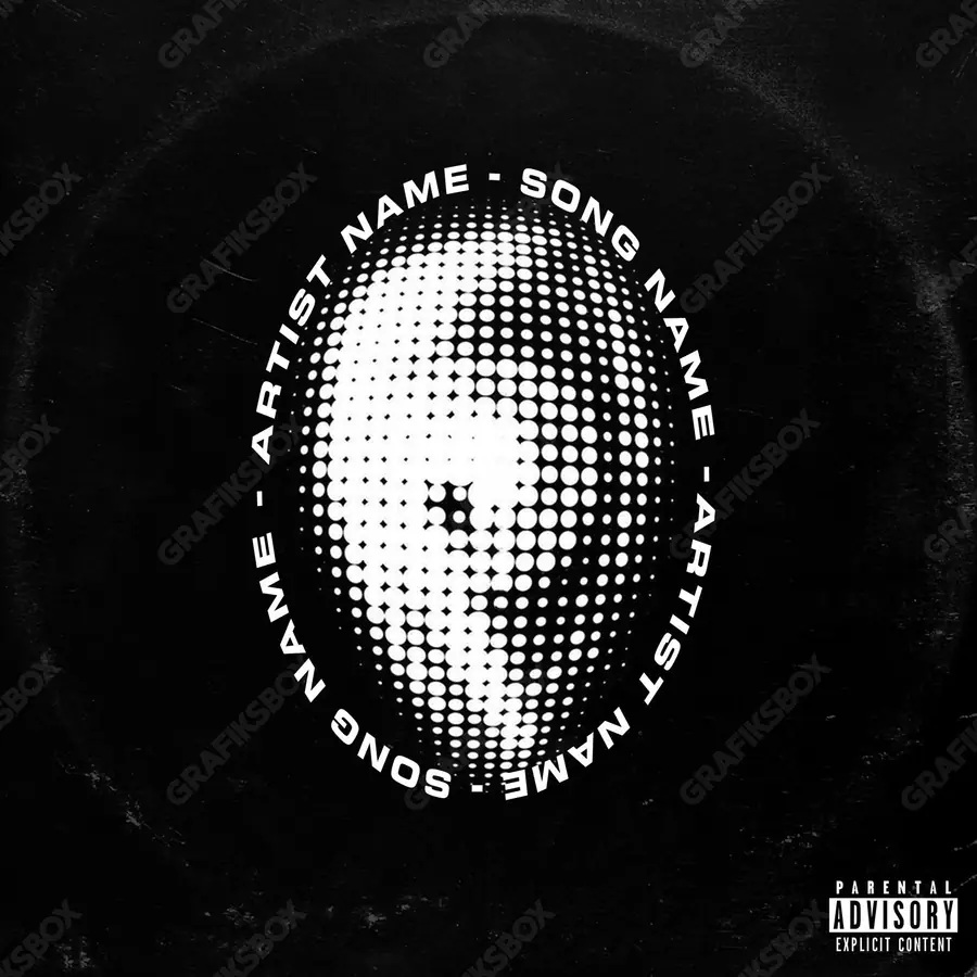 Premade album cover “Capsule” — an original visual idea with no close match in the catalogue in a monochrome palette