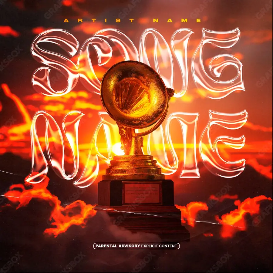 Portada de álbum prediseñada «Heaven Trophy» — un motivo con carácter propio, en tonos rojos intensos