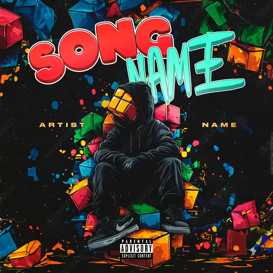 Portada de álbum prediseñada «Games» — un encuadre que no encaja en una sola categoría, en una gama roja
