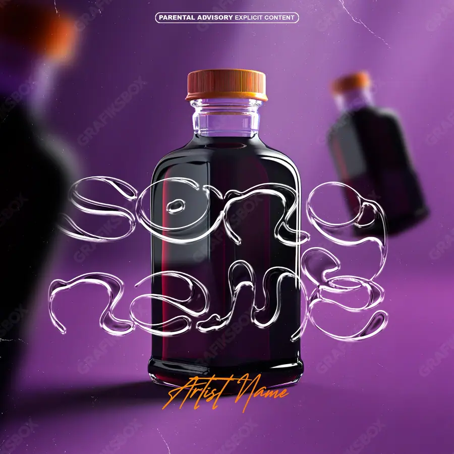 Premade album cover “La Code” — an original visual idea with no close match in the catalogue in purple tones