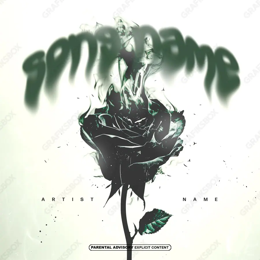 Premade album cover “Decayed” — a subject with a character of its own in a monochrome palette