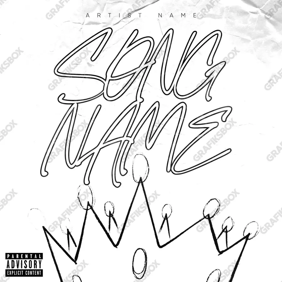 Premade album cover “Magno” — an original visual idea with no close match in the catalogue in a black and white palette