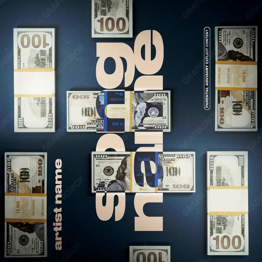 Готовая обложка для трека «The Stacks» — тёмный кадр, в синих тонах