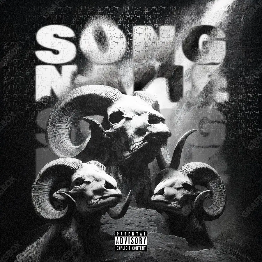 Premade album cover “The Old Goats” — a frame that refuses to sit in one category in a monochrome palette