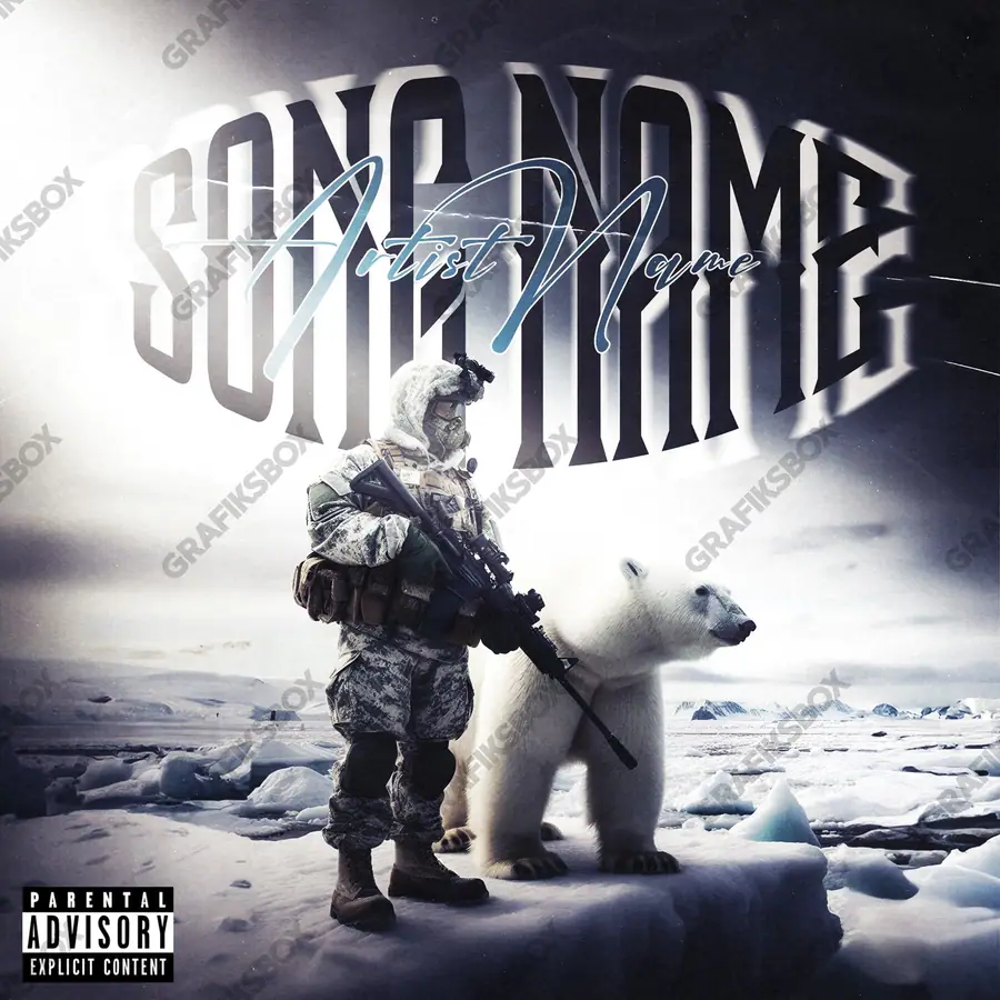 Premade album cover “Polar” — a frame that refuses to sit in one category in a black and white palette