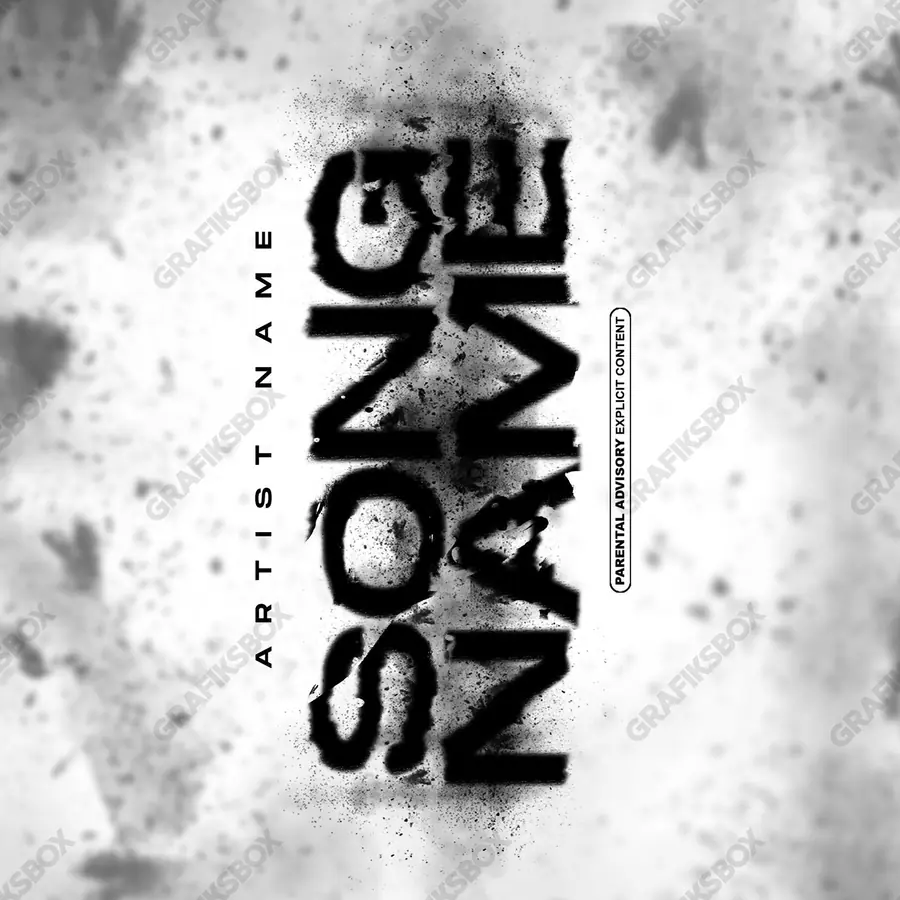 Premade album cover “Teaser” — an original visual idea with no close match in the catalogue in a monochrome palette