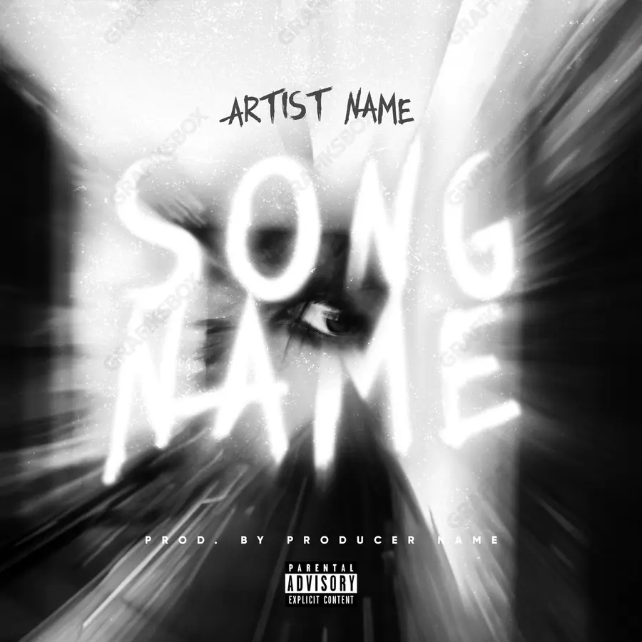 Premade album cover “Oriented” — a frame that refuses to sit in one category in a monochrome palette