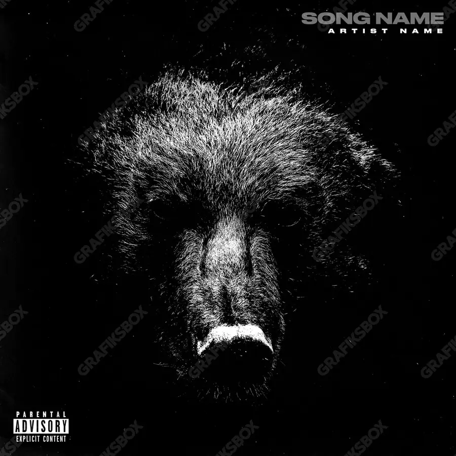 Portada de álbum prediseñada «Oso» — un motivo con carácter propio, en una paleta monocroma