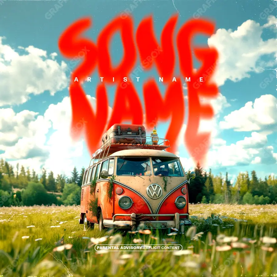 Готовая обложка для трека «Camper» — яркий кадр, в красных тонах