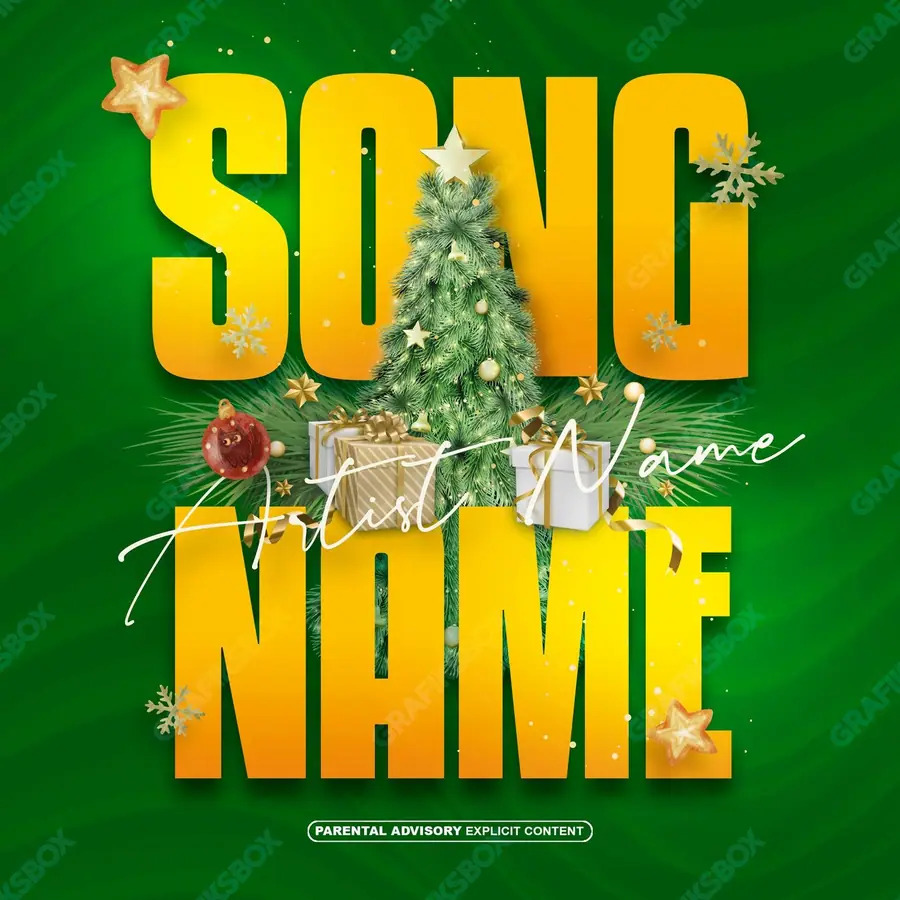 Premade album cover “New Christmas” — an original visual idea with no close match in the catalogue in a green palette