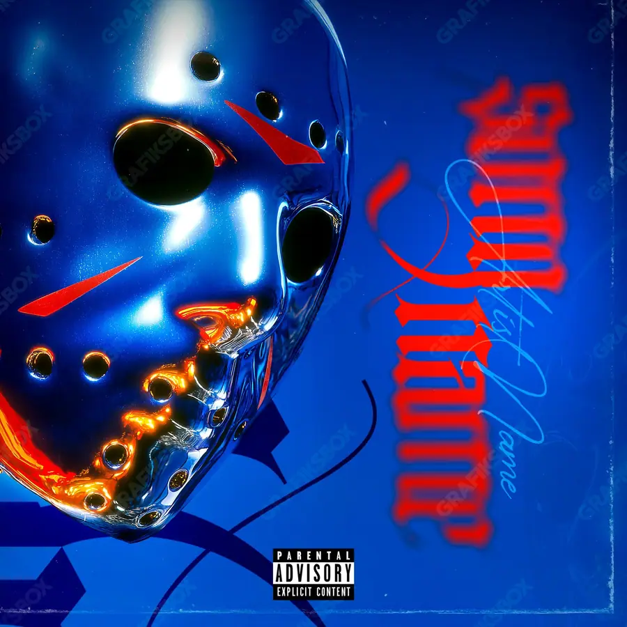 Premade album cover “Friday 13th” — a subject with a character of its own in cool blue tones