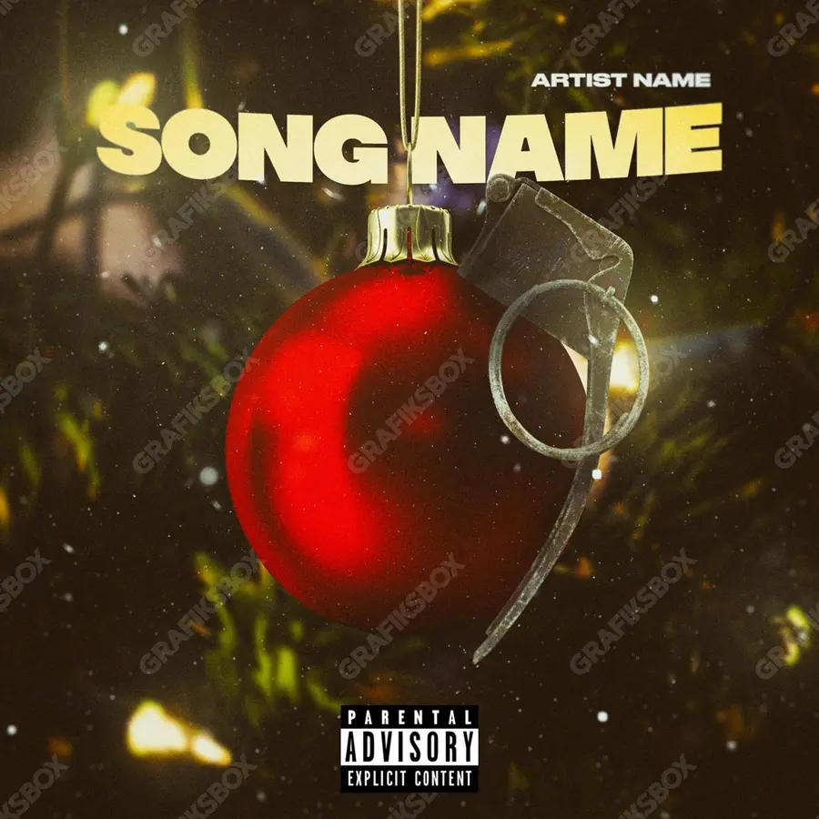 Premade album cover “War Xmas” — a subject with a character of its own in deep red tones