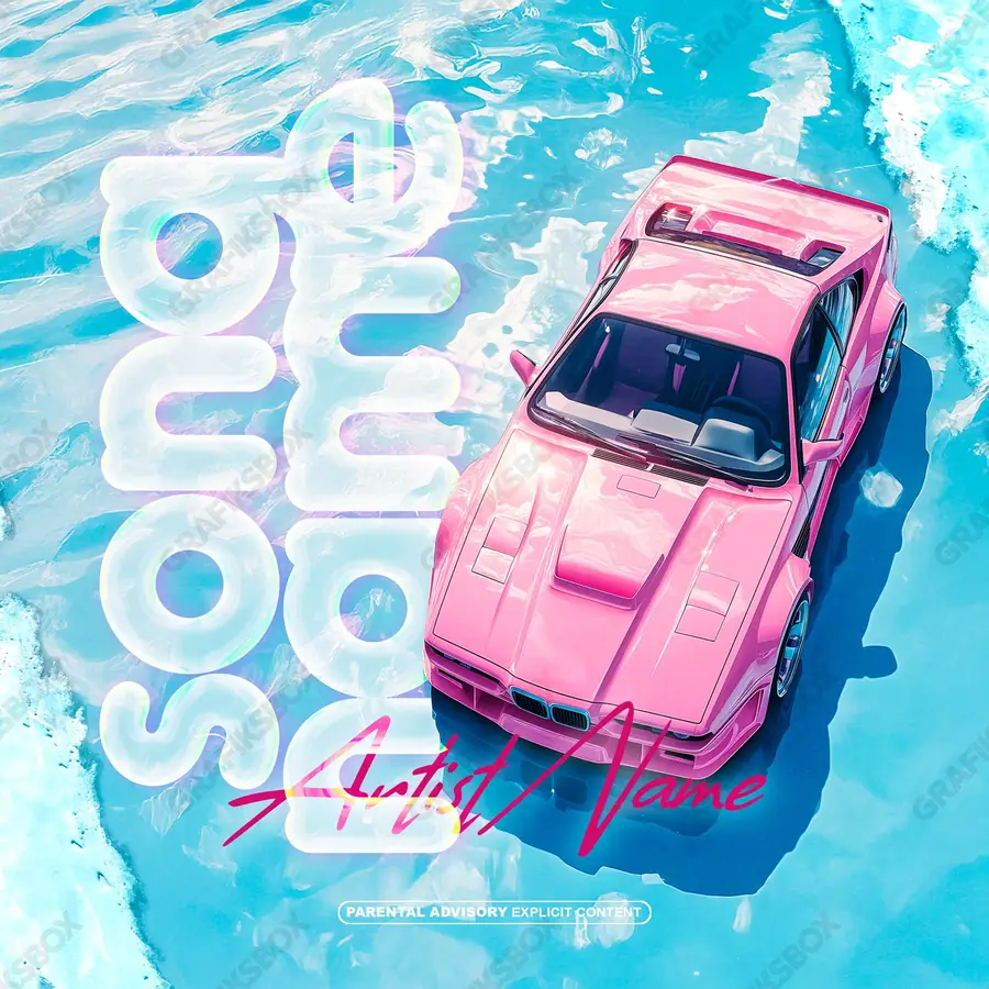 Обложка для трека «Wet Floor» — яркий кадр, в синих тонах