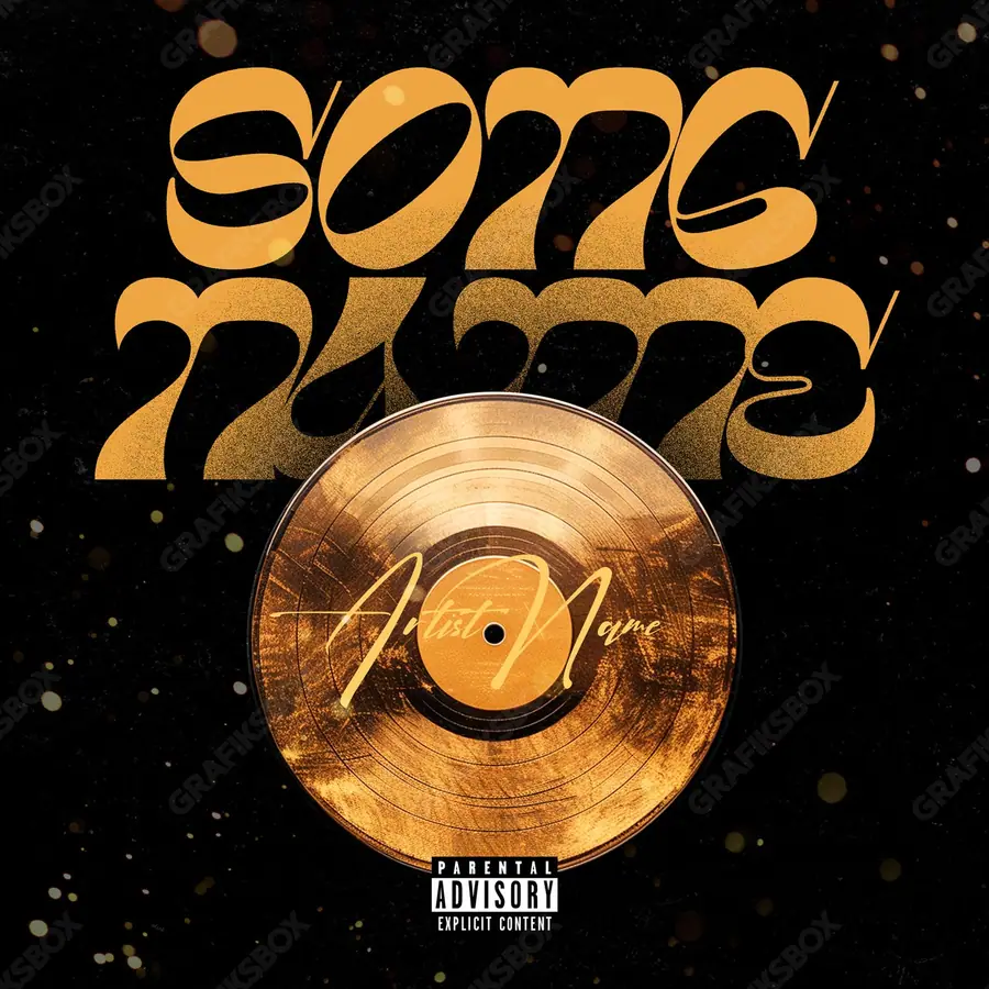 Premade album cover “Golden Vin” — a frame about status, gold under heavy light in warm gold tones