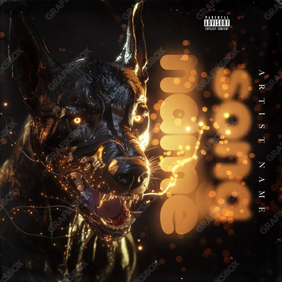 Portada de álbum prediseñada «Enemonic» — una idea visual original sin equivalente cercano en el catálogo, en matices anaranjados