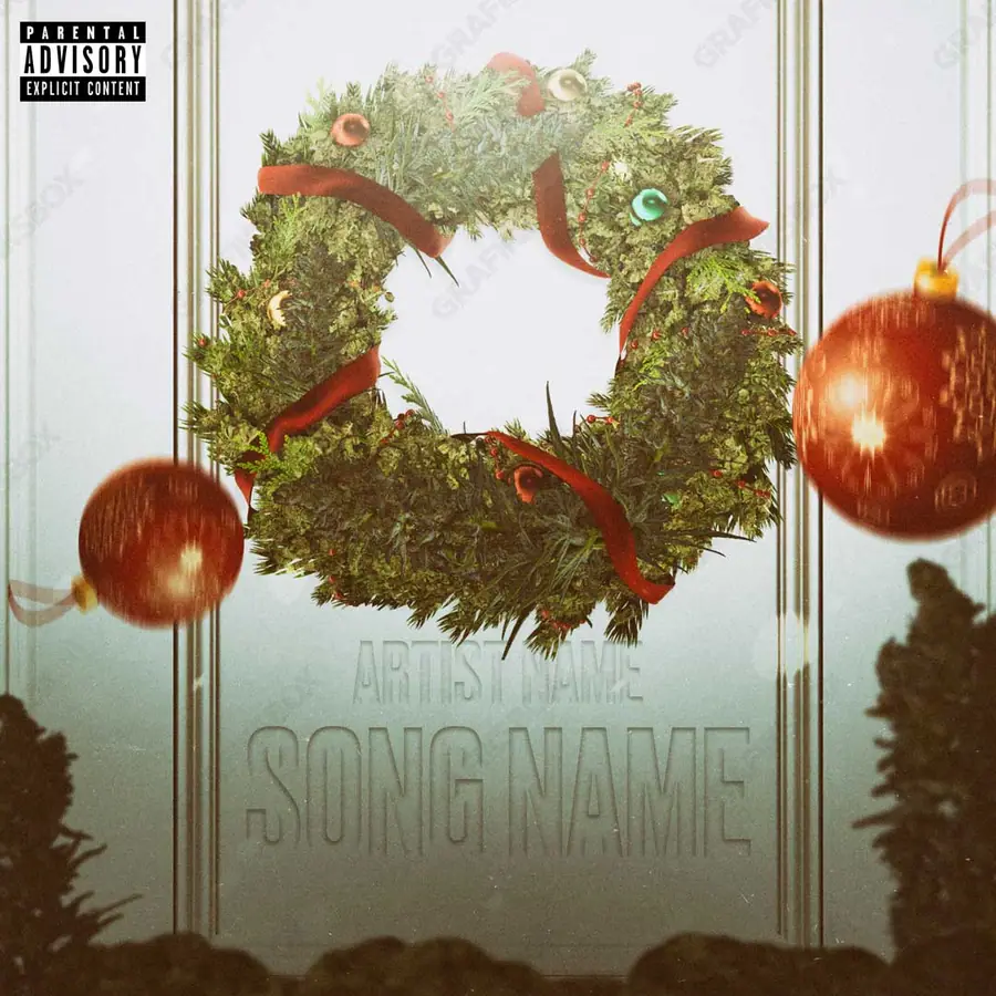 Готовая обложка для трека «Xmas Weed» — яркий кадр, в оранжевых тонах