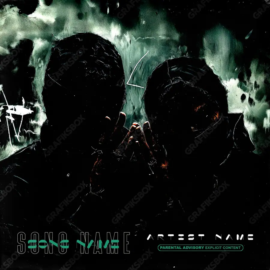 Premade album cover “Hood Seal” — a frame that refuses to sit in one category in a monochrome palette