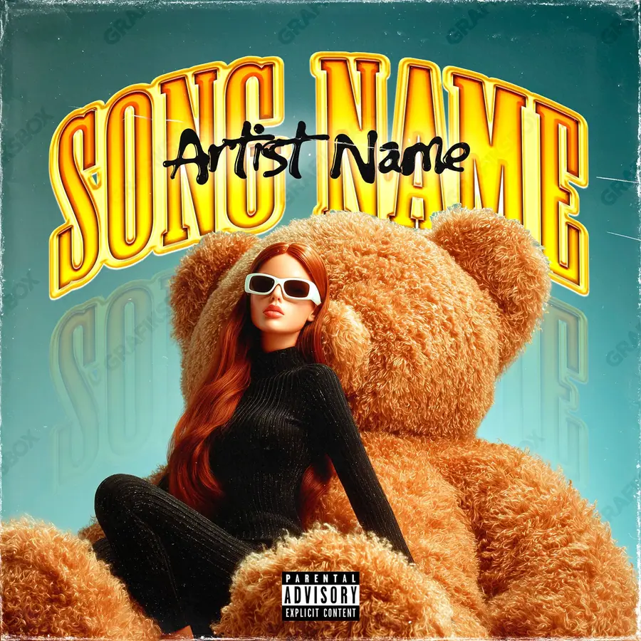 Premade album cover “My Bear” — an original visual idea with no close match in the catalogue in orange shades