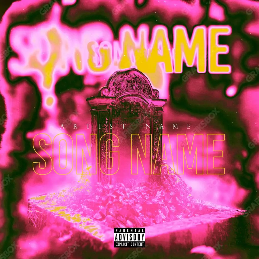 Premade album cover “Exce” — a subject with a character of its own in pink shades
