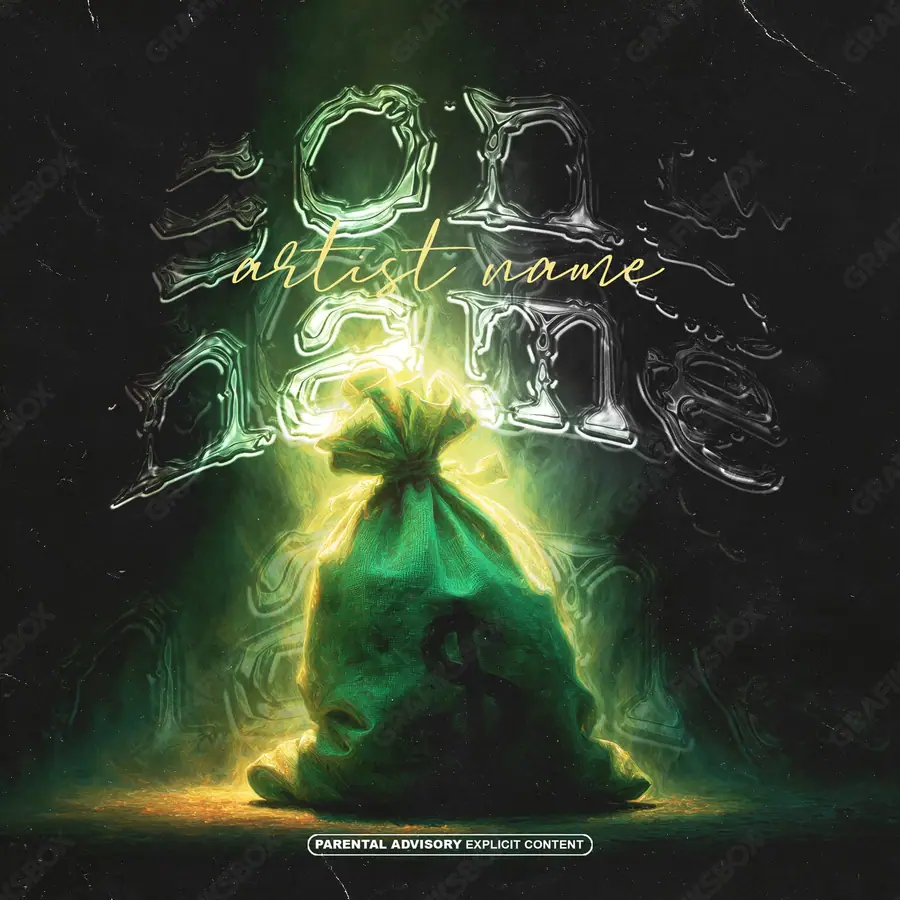 Premade album cover “Sign Bag” — neon lighting and coloured highlights in a green palette