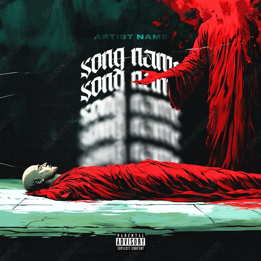 Premade album cover “Own Soul” — dark art with a heavy atmosphere in deep red tones