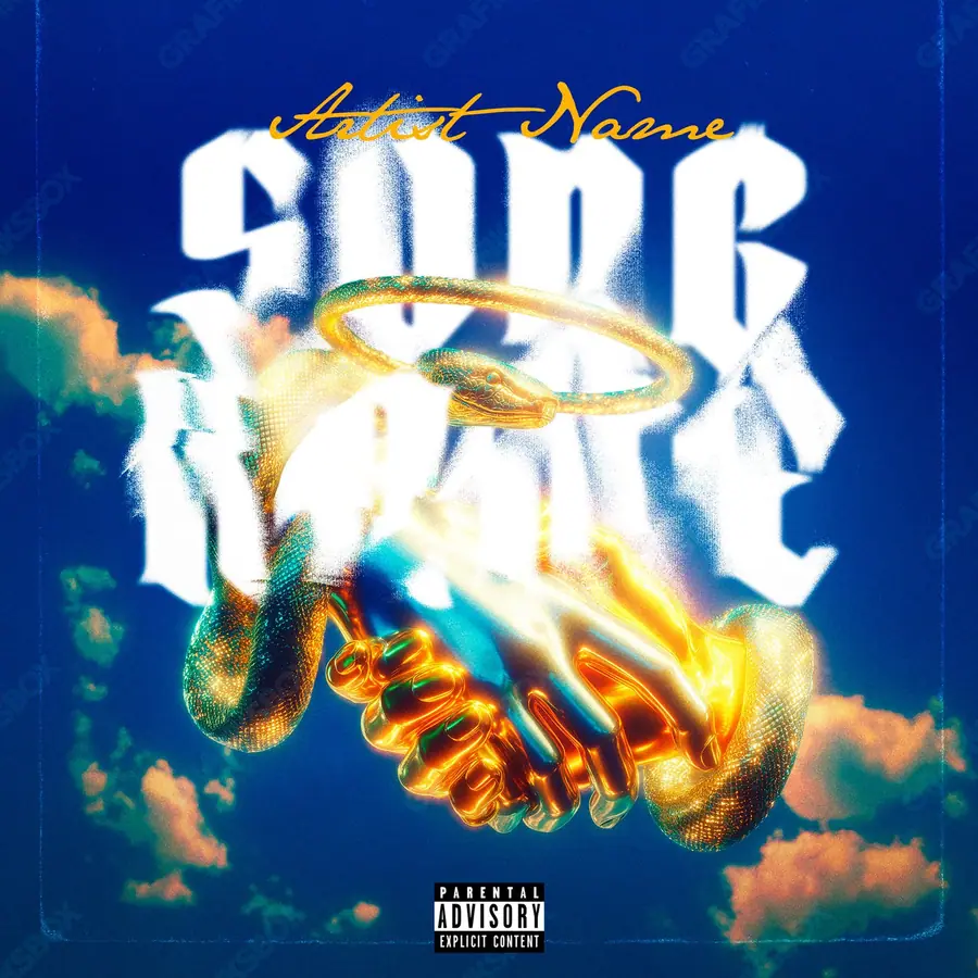 Portada de álbum prediseñada «Bad Vs Good» — una idea visual original sin equivalente cercano en el catálogo, en tonos azules fríos