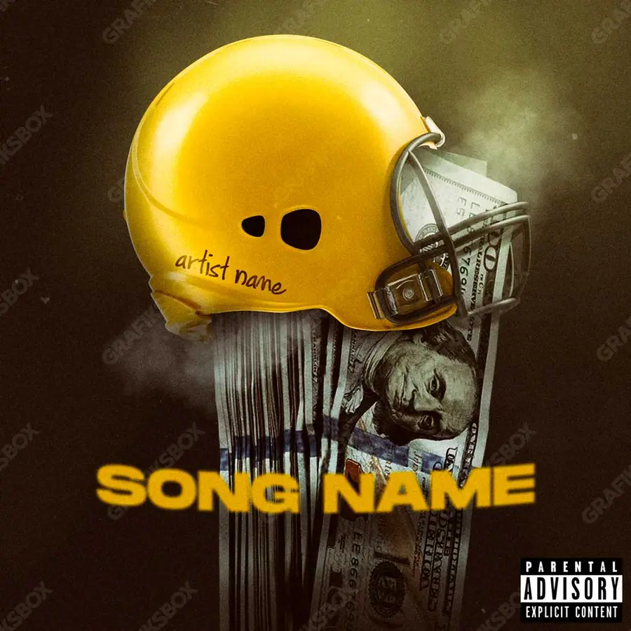 Premade album cover “Sport Bizz” — a subject with a character of its own in orange shades