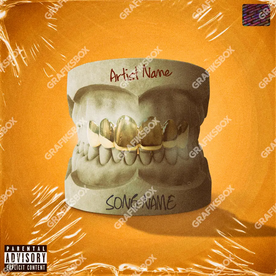 Portada de álbum prediseñada «Grilzz» — un encuadre que no encaja en una sola categoría, en una gama naranja