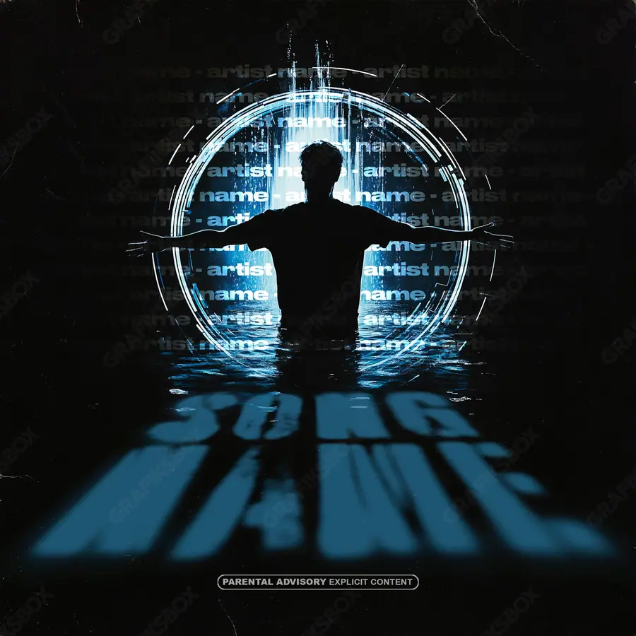 Premade album cover “Sewer” — a subject with a character of its own in a blue palette