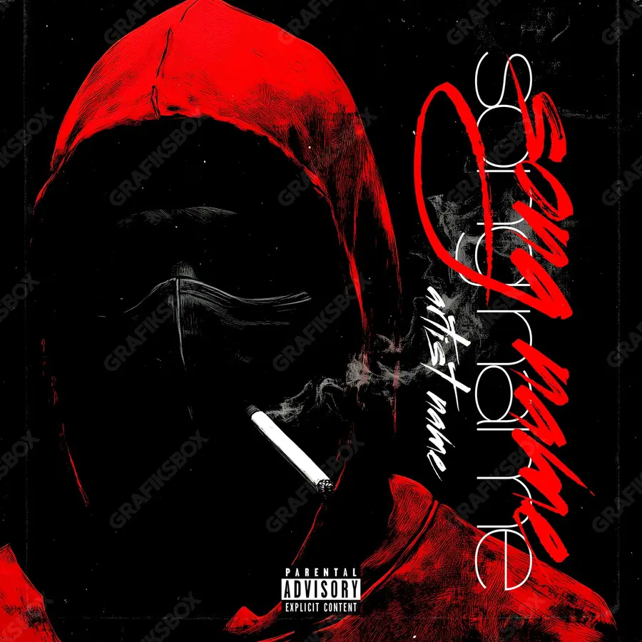 Обложка для песни с огнём «Nocturnal Smoke» — горячий кадр: искры, жар, дым, в красных тонах