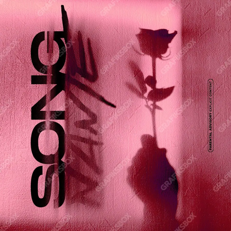 Premade album cover “One Rose” — flowers in frame and a soft colour range in deep red tones
