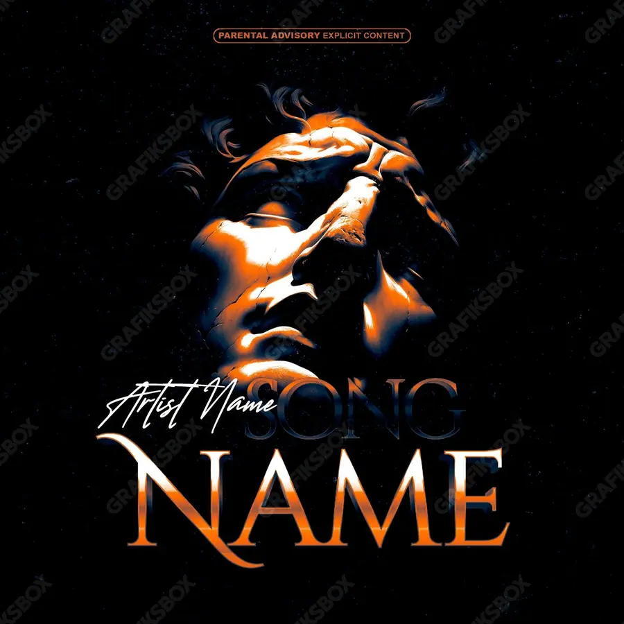 Premade album cover “Miguel” — a frame that refuses to sit in one category in orange shades