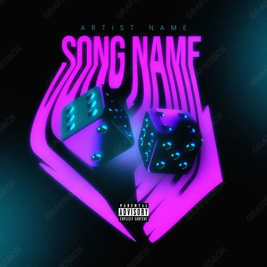 Portada de álbum prediseñada «Dashing» — una idea visual original sin equivalente cercano en el catálogo, en tonos violetas