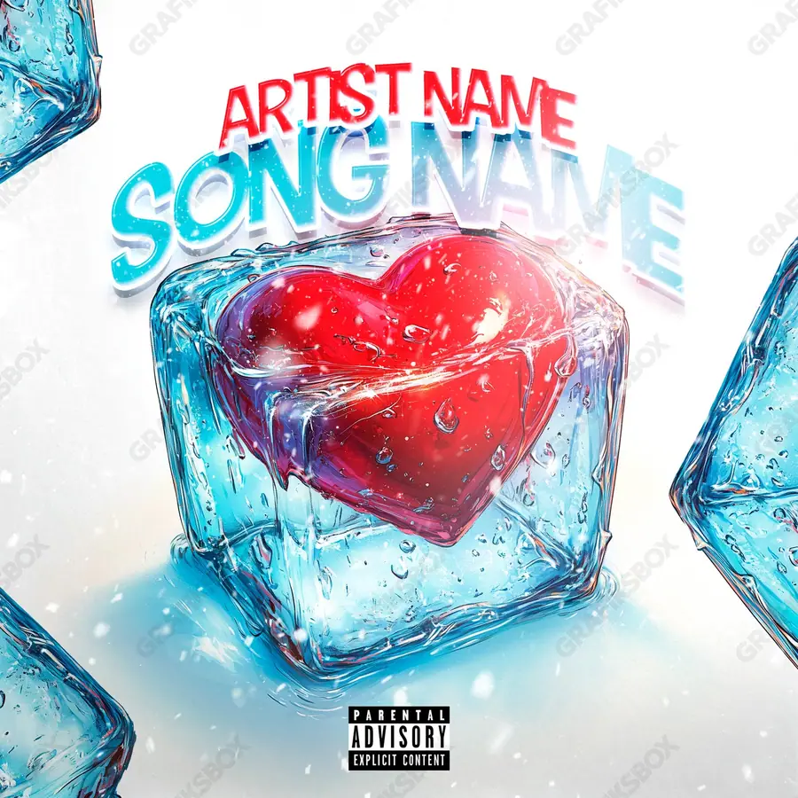 Portada de álbum prediseñada «Thawing» — un motivo con carácter propio, en tonos azules fríos
