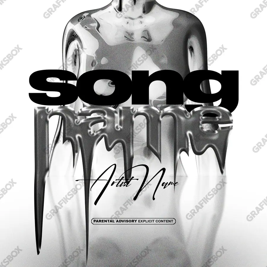 Premade album cover “Materia” — a frame that refuses to sit in one category in a black and white palette